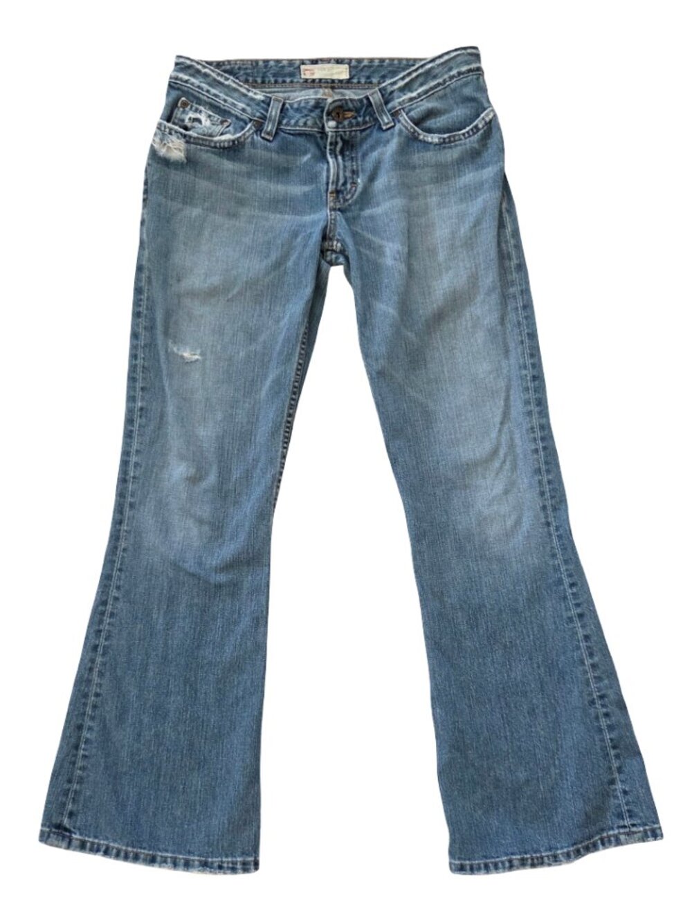 BKE Stardust Jeans Womens 28 Low Rise Bootcut Flare Distressed Grunge Y2K